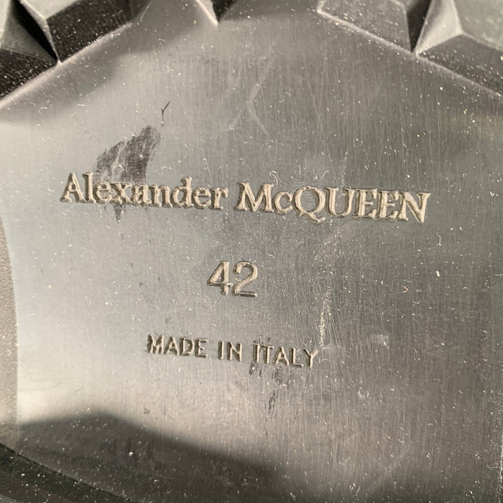 ALEXANDER MCQUEEN Size 9 Black  Leather Lace-Up Combat Boots