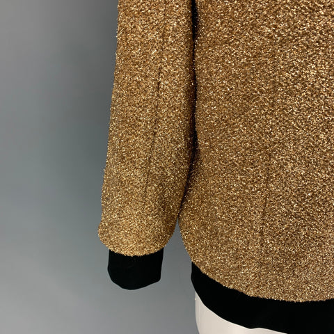 MOSCHINO Taille 6 Veste zippée en polyester noir doré métallisé