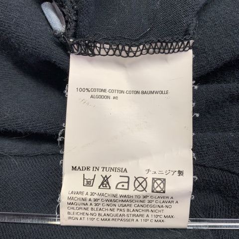 MARTIN MARGIELA Size L Black Blue Logo Cotton V-Neck T-shirt
