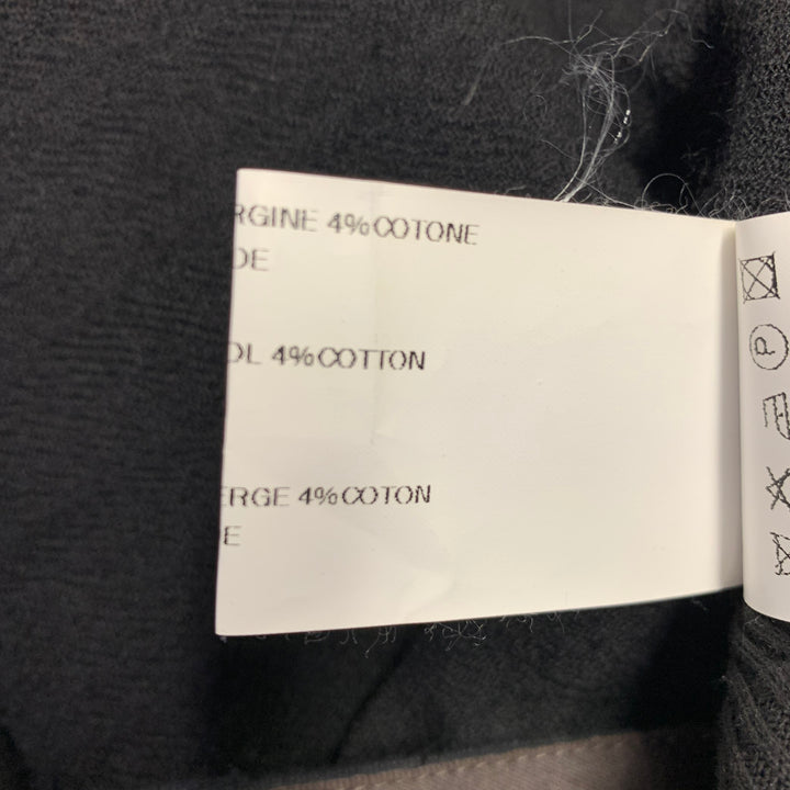 RICK OWENS Size 6 Black Wool Blend Raw Edge Midi Skirt