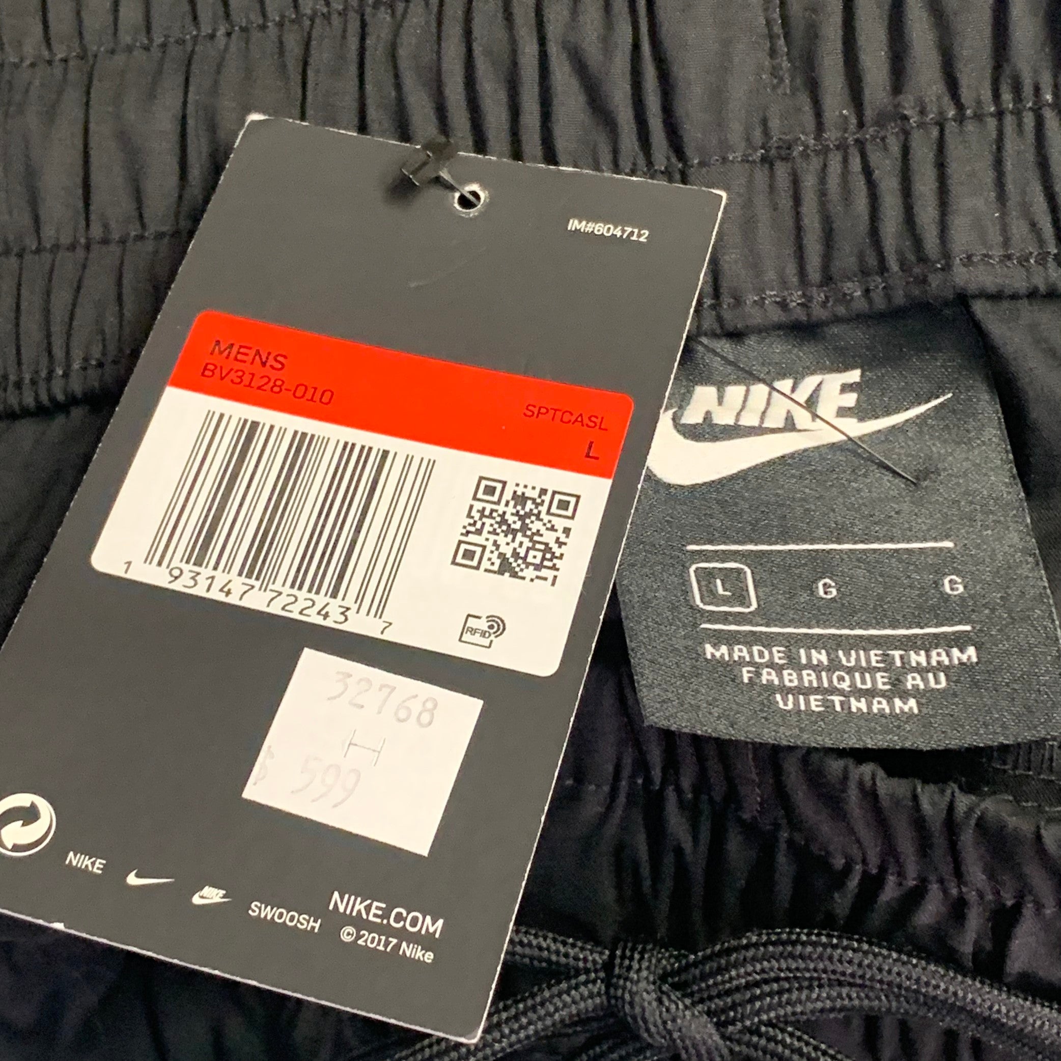 NIKE Size L Black Cotton Blend Drawstring Cargo Casual Pants – Sui