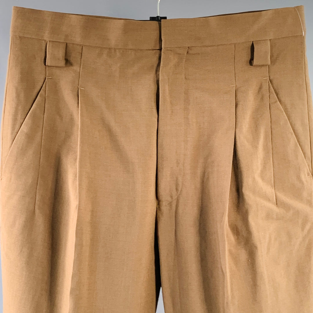 HAIDER ACKERMANN Size 32 Brown Wool Blend Cropped Casual Pants
