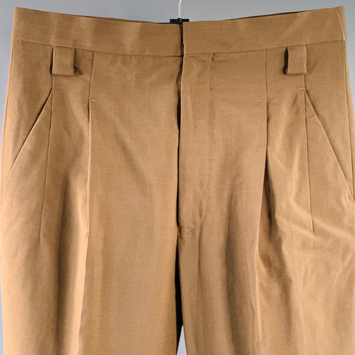 HAIDER ACKERMANN Size 32 Brown Wool Blend Cropped Casual Pants