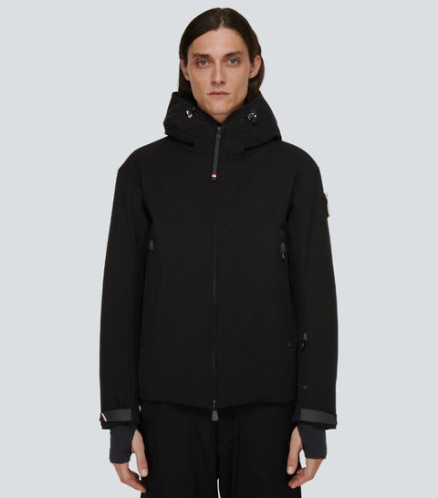 MONCLER Size XXXL Praz Black Nylon Blend Hooded Coat