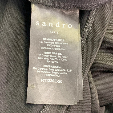 SANDRO Size S Black Viscose Blend Sleeveless Wrap Maxi Dress