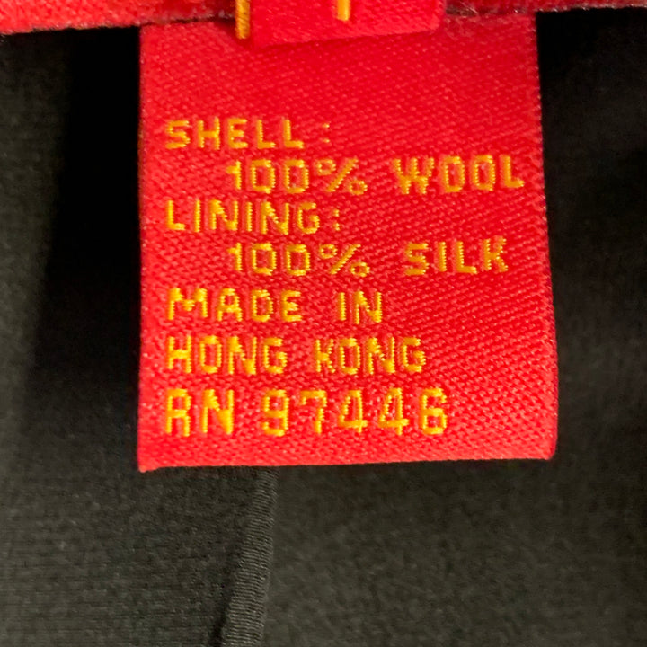 SHANGHAI TANG Size 40 Black Wool Mandarin Collar Suit