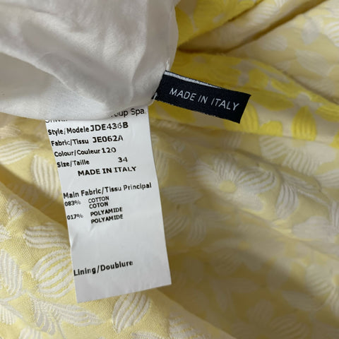 Robe trapèze JIL SANDER Taille 2 Jaune Blanc Jacquard