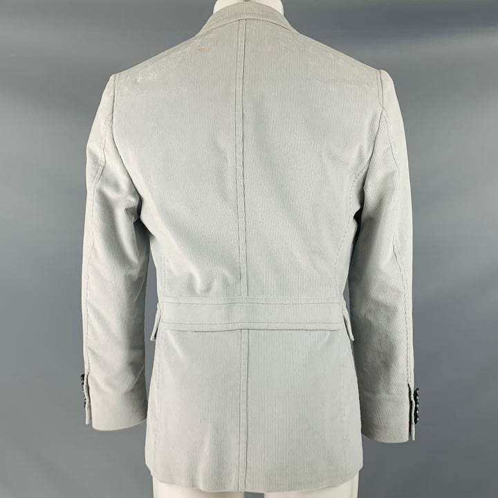 GUCCI Size 40 Grey Corduroy Cotton Peak Lapel Sport Coat