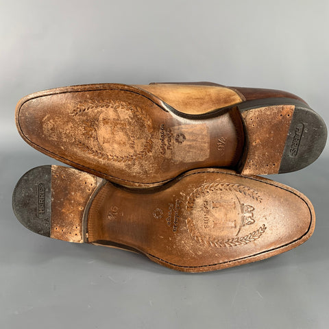 CALZOLERIA HARRIS Size 10.5 Brown Tan Two Toned Leather Monk Strap Loafers