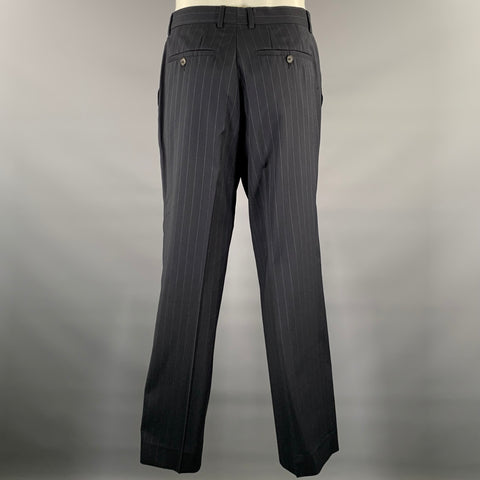 HUGO BOSS Size 38 Navy Pinstripe Wool Notch Lapel Suit