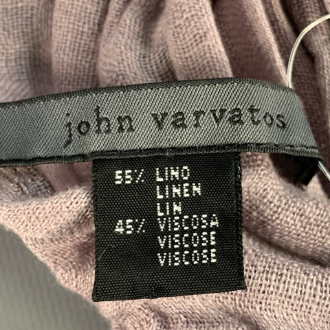 JOHN VARVATOS Purple Lavender Linen Blend Fringe Scarf