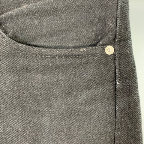 TUKI Taille XL Jean Droit Cinq Poches en Coton Sergé Noir