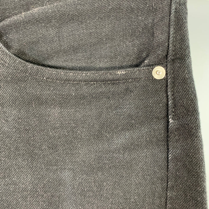 TUKI Size XL Black Twill Cotton Straight Five Pockets Jeans