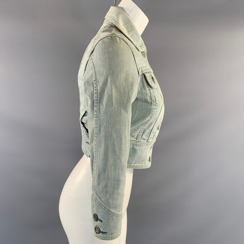 VIVIENNE WESTWOOD Size XS Blue Cotton Blend Cropped Jacket