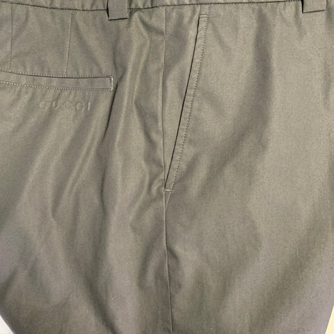 GUCCI Size 36 Black Cotton Flat Front Casual Pants