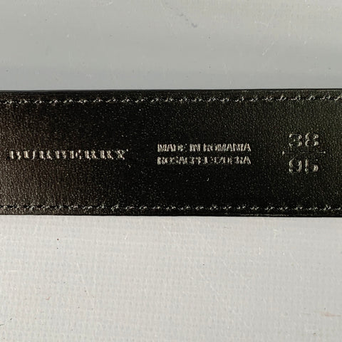 BURBERRY Size 38 Black Leather Belt