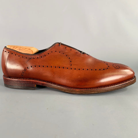 ALLEN EDMONDS Size 9.5 -Fairfax- Brown Perforated Leather Lace-Up Shoes