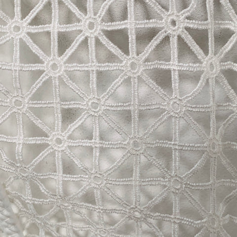 ESCADA Taille XL Veste/Blazer en maille géométrique de mélange de coton blanc
