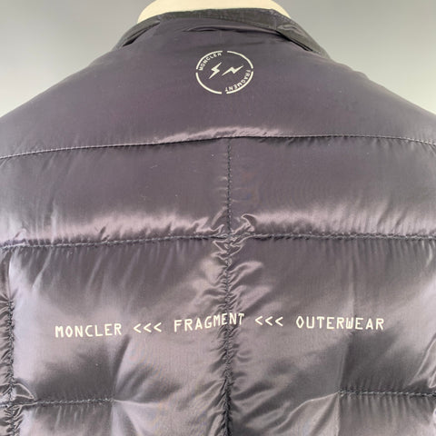 MONCLER GENIUS x FRAGMENT FW18 Size L Black White Nylon Quilted Jacket