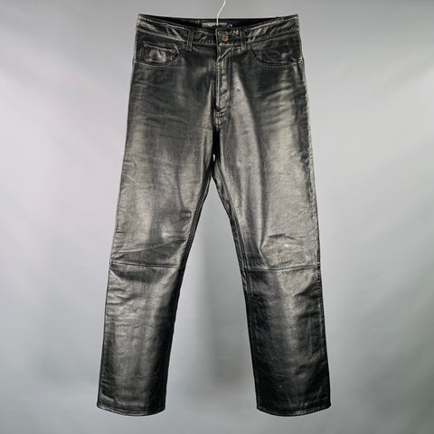 GAP Size 31 Black Leather 5 Pockets Boot Cut Casual Pants