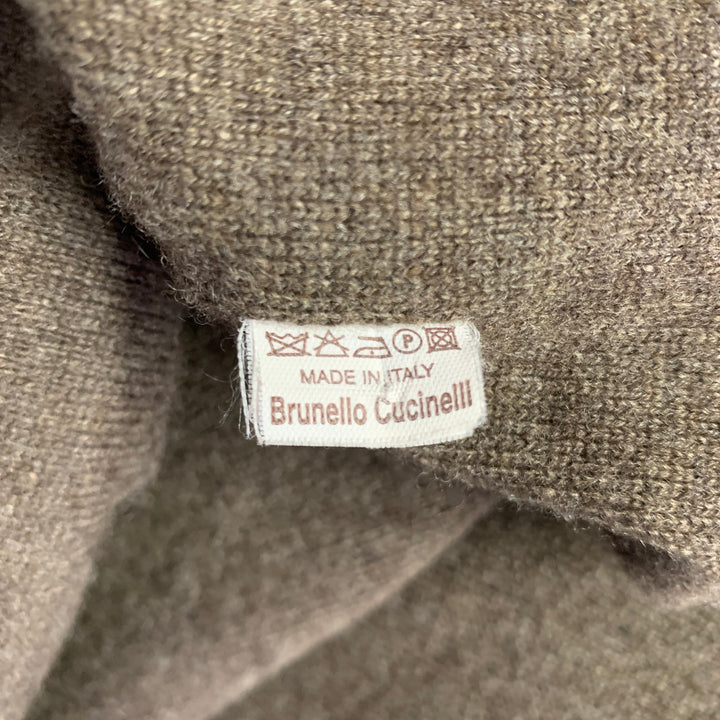 BRUNELLO CUCINELLI Size L Beige Brown Wool Herringbone Vest