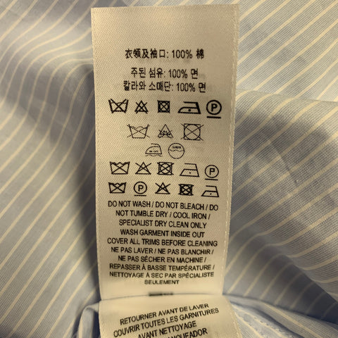 BURBERRY Size M Blue White Pinstripe Cotton Button Up Long Sleeve Shirt