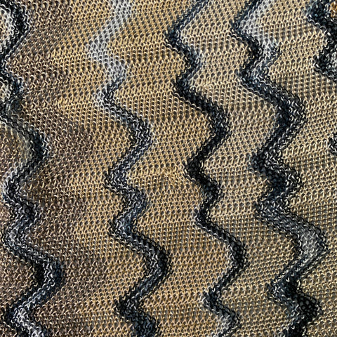 MISSONI Beige Multi Color Zig Zag Viscose Knit Fringe Scarf Shawl