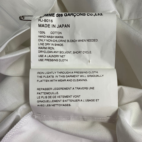 Robe-chemise asymétrique plissée en mélange de coton blanc COMME des GARCONS Taille L