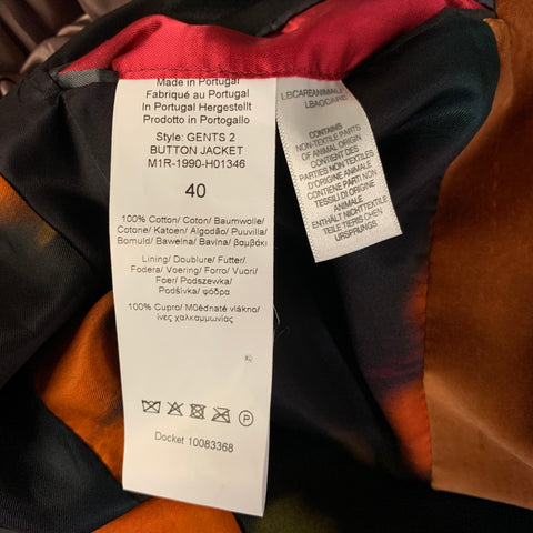 PAUL SMITH Size 40 Orange Copper Velvet Cotton Notch Lapel Sport Coat