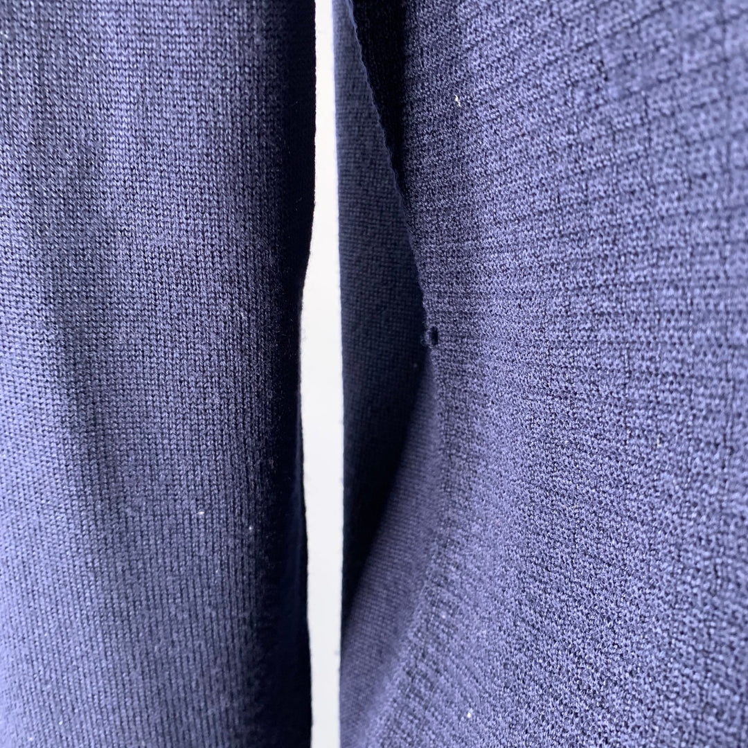 HUGO BOSS Size XL Navy Knit Wool Zip Up Cardigan