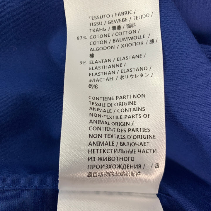 ALEXANDER MCQUEEN Size L Blue Cotton Blend Short Sleeve Shirt