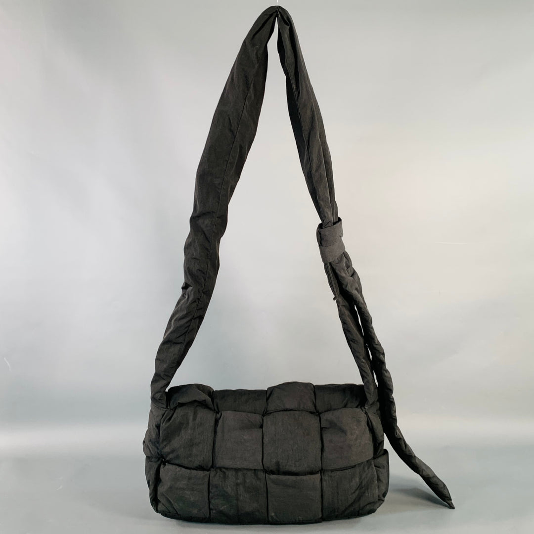 BOTTEGA VENETA Padded Tech Cassette Black Woven Nylon Cross Body Handbag