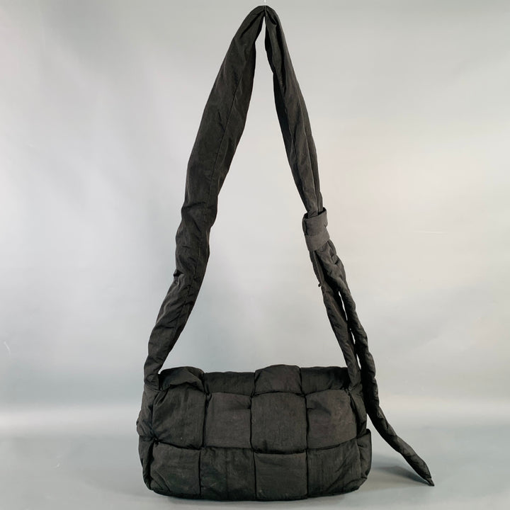 BOTTEGA VENETA Padded Tech Cassette Black Woven Nylon Cross Body Handbag