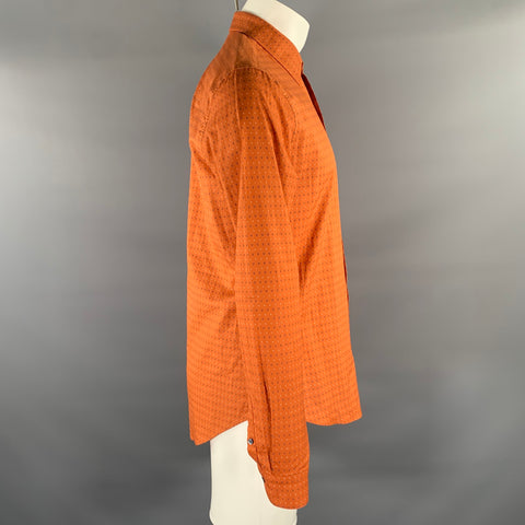 LOUIS VUITTON Size M Orange Blue White Logo Long Sleeve Shirt