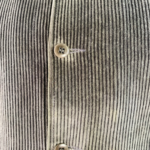 GOLDEN BEAR Size L Grey Corduroy Cotton Curved Cutaway Shirt Jacket