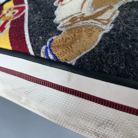 POLO by RALPH LAUREN Size 10.5 Solomon II Grey Burgundy Polo Bear Flannel High Top Sneakers