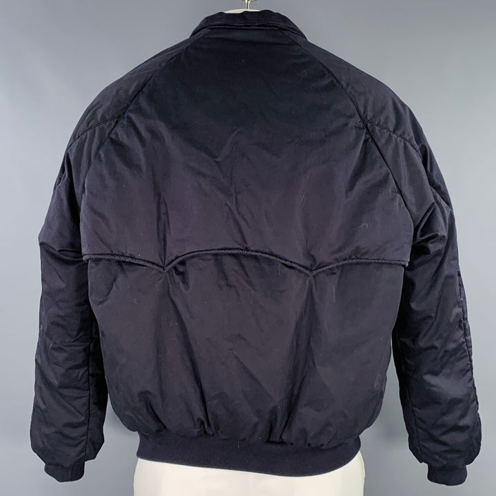 BALENCIAGA Size L Harrington Navy Cotton Bomber Jacket