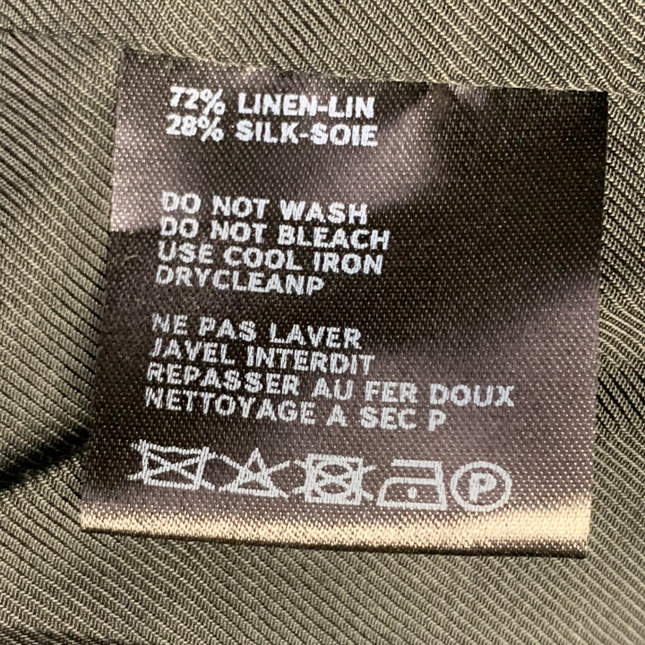 HAIDER ACKERMANN Size 38 Brown Checkered Jacquard Linen Silk Double Breasted Sport Coat