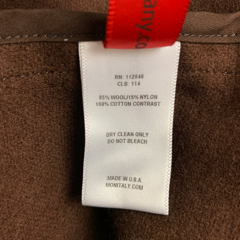 MONITALY Size M/L Voguar Brown Wool Nylon Oversized Coat