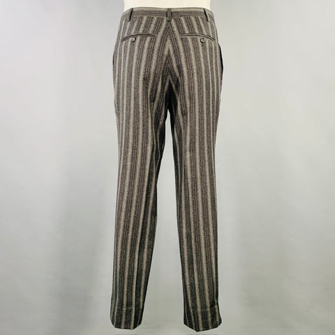 CANALI Size 40 Grey Charcoal Stripe Wool Cashmere Single Breasted Suit