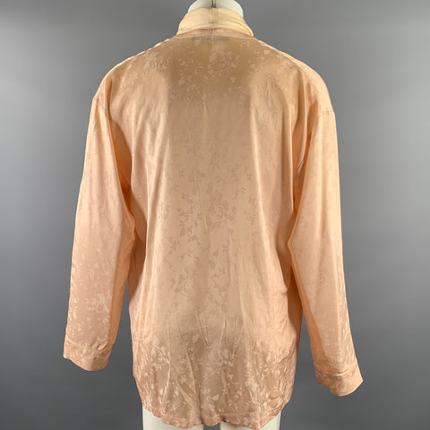 HAIDER ACKERMANN Size L Pink Floral Cupro Rayon Robe