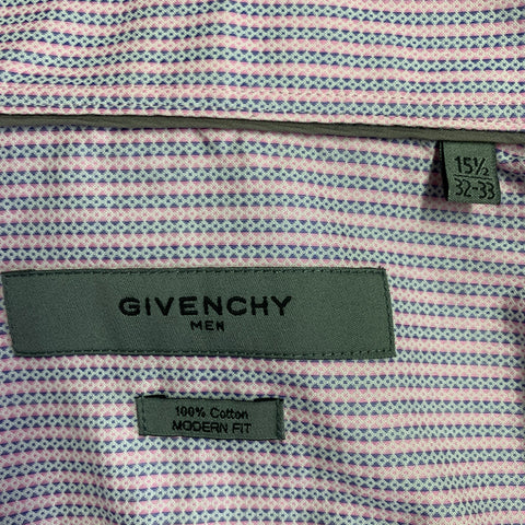 GIVENCHY Size M Pink Blue Stripe Modern Fit Long Sleeve Shirt