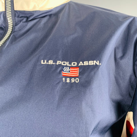 POLO by RALPH LAUREN Size L Navy Red White Logo Polyester Jacket