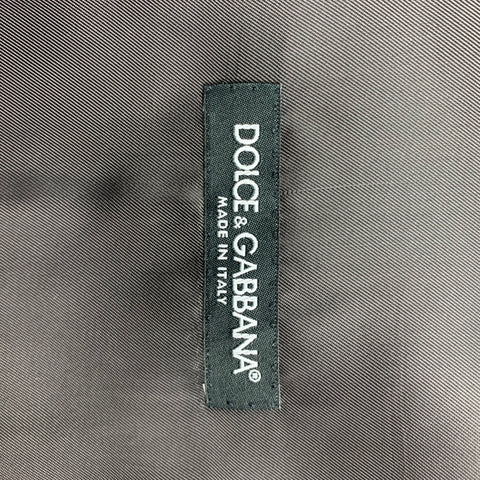 DOLCE & GABBANA Size 46 Charcoal Plaid Wool Buttoned Grey Vest