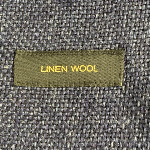 MASSIMO DUTTI Size 42 Blue Woven Linen Wool Single Breasted Sport Coat