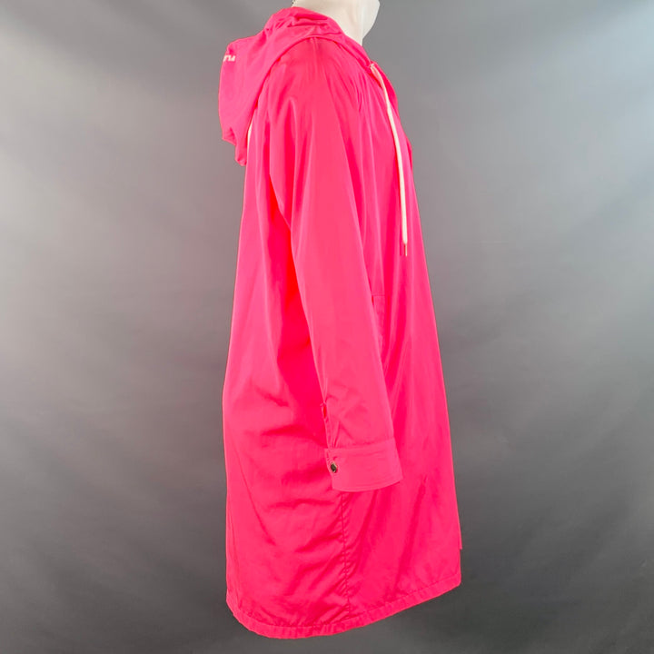 JOYRICH x PLAYBOY Size M Hot Pink Logo Polyester Hooded Snaps Coat