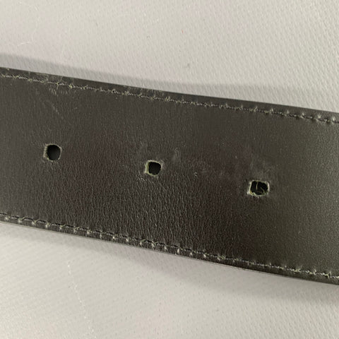 VERSACE Size 34 Black Gold Greca Leather Belt