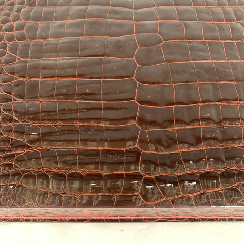 BELLESCO Brown Alligator Leather Briefcase Bags
