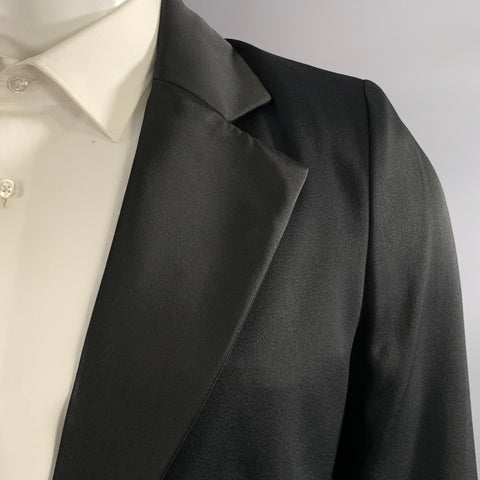 JOSEPH Chest Size 42 Black Solid Viscose Blend Notch Lapel 34 30 Tuxedo