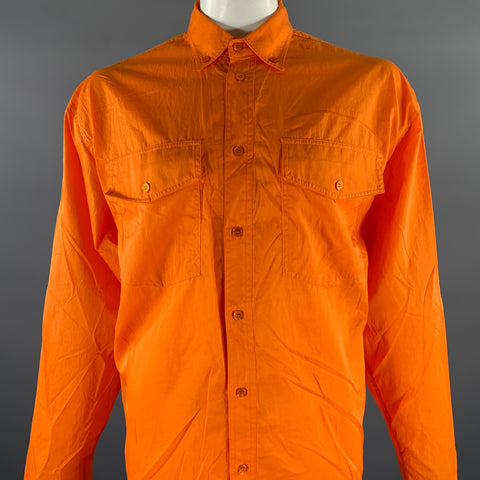 THE FRANKIE SHOP Size M Orange Polyester Oversized Long Sleeve Shirt